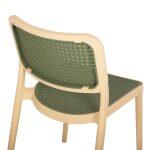 Καρεκλα Πολυπροπυλενιου Meko HM5934.04 Μπεζ Με Olive Green Ψαθα 51x52x80υεκ. - Image 9