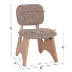 Καρεκλα Τραπεζαριας Bellisi HM18248.01 Καφε Υφασμα-Plywood Χρωμα Δρυος 53x56x78υεκ. - Image 2