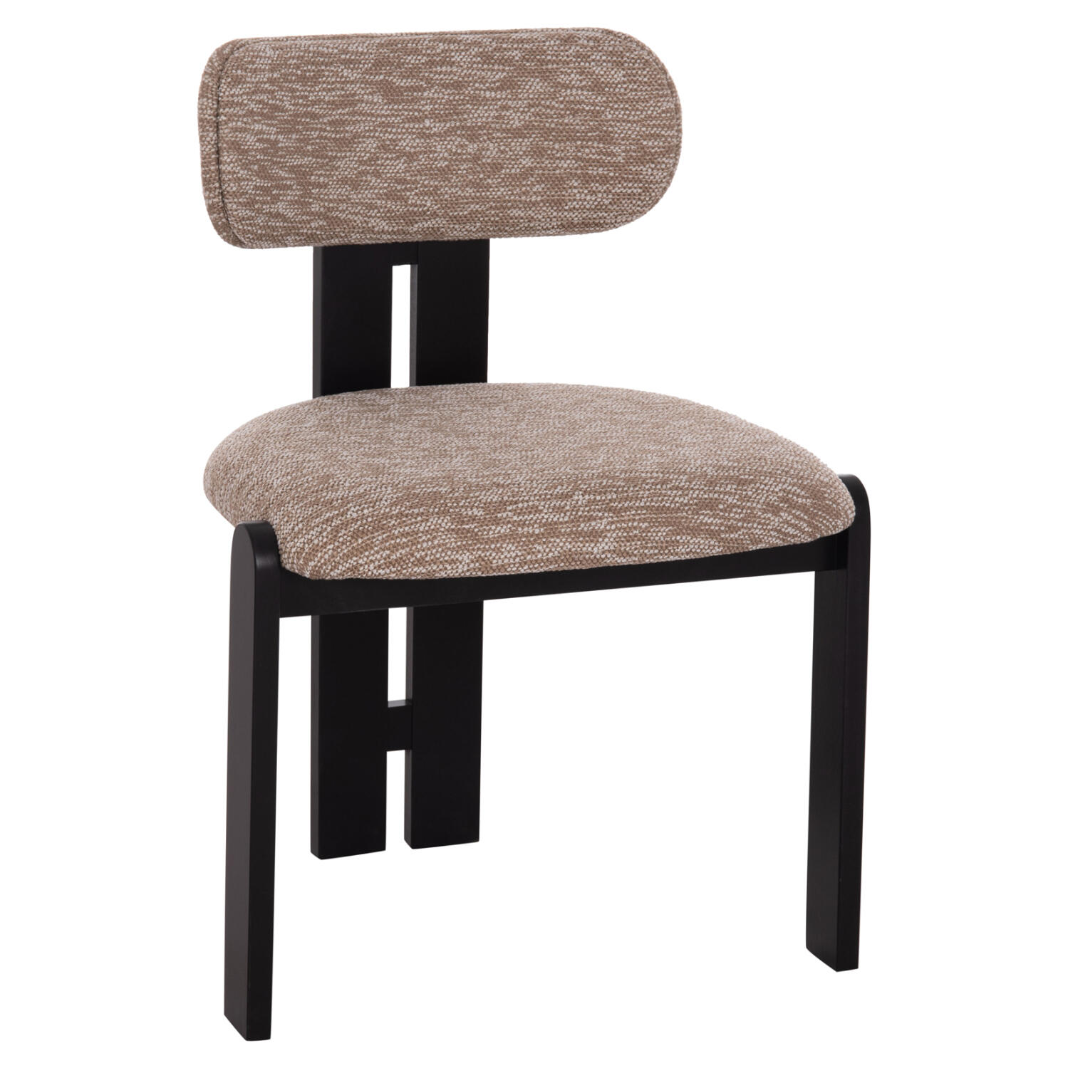 karekla-trapezarias-fb91825203-kafe-yfas Καρεκλα Τραπεζαριας Karvo HM18252.03 Καφε Υφασμα--Ξυλο Σε Μαυρο 57x50x78,5υεκ. - Image 1