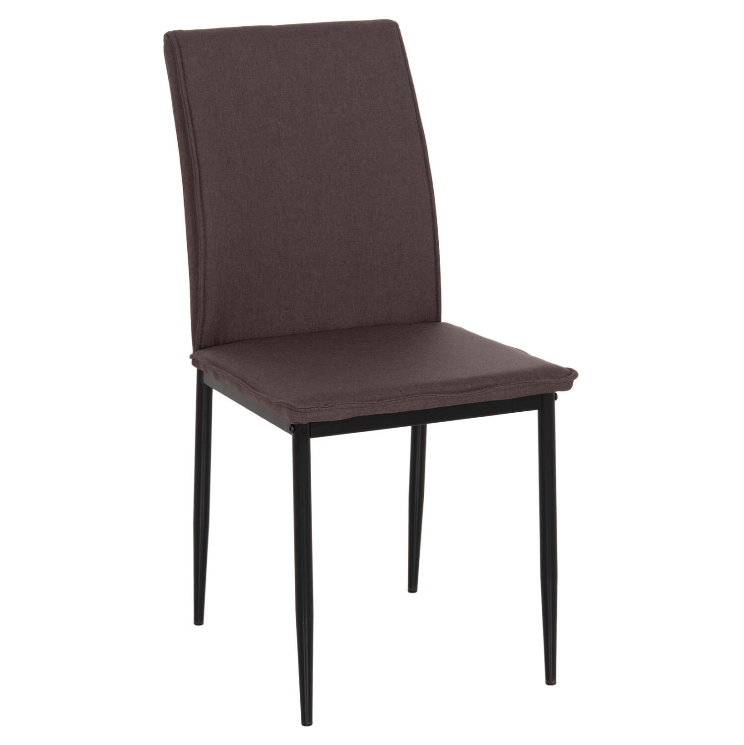 karekla-trapezarias-fb91834703-kafe-yfas Καρεκλα Τραπεζαριας Perky HM18347.03 Καφε Υφασμα-Μεταλ. Ποδια Μαυρα 44x60x87υεκ - Image 1