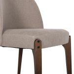 Καρεκλα Τραπεζαριας Rammer HM9744.02 Rubberwood Σε Καρυδι-Εκρου Υφασμα 57x55x86υεκ. - Image 7