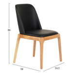 Kαρεκλα Τραπεζαριας Furlan HM9944.01 Rubberwood-Μαυρο PU 54,5x58x86υεκ - Image 2