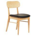 Kαρεκλα Τραπεζαριας Sekor HM9945.01 Rubberwood-Μαυρο PU 50x50x80υεκ.