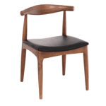 Kαρεκλα Τραπεζαριας Alor HM9947.03 Rubberwood Καρυδι-Μαυρο PU 55x51x75υεκ