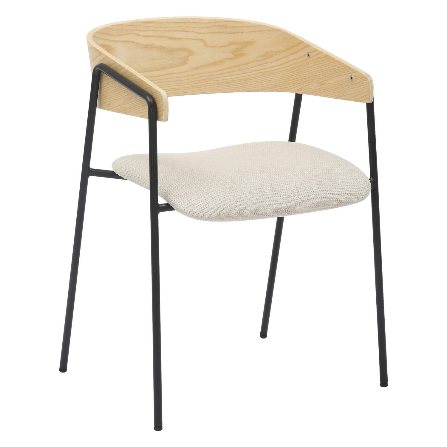 karekla-trapezarias-fb9997501-metallo-yf Καρεκλα Τραπεζαριας Korin HM9975.01 Μεταλλο-Υφασμα Μπεζ-Ξυλο 54x51x72,5υεκ - Image 1