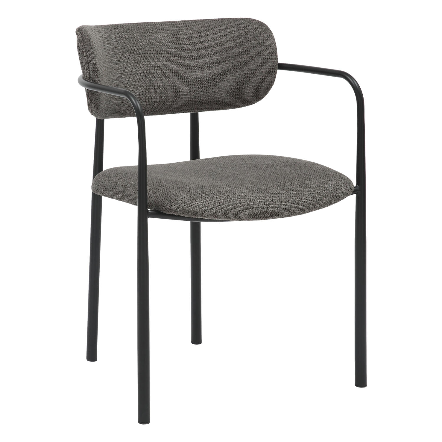 karekla-trapezarias-fb9999402-mayro-meta Καρεκλα Τραπεζαριας Kritter HM9994.02 Μαυρο Μεταλλο-Σκουρο Γκρι Υφασμα 58x53x76υεκ. - Image 1