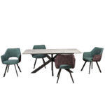 Καρεκλα Τραπεζαριας Fylliana 5086 Πρασινο Χρωμα 57x59x82εκ - Image 5