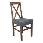 Καρεκλα Τραπεζαριας Fylliana Tx Grey Oak-Σιελ 43x44x98εκ