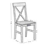Καρεκλα Τραπεζαριας Fylliana Tx Grey Oak-Σιελ 43x44x98εκ - Image 4