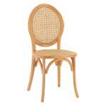 Καρεκλα Ξυλινη Tinsley Με Οβαλ Πλατη Και Πλεξη Rattan Σε Φυσικη Αποχρωση HM8745.01 45x50x97 Εκ.