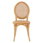 Καρεκλα Ξυλινη Tinsley Με Οβαλ Πλατη Και Πλεξη Rattan Σε Φυσικη Αποχρωση HM8745.01 45x50x97 Εκ. - Image 3
