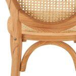 Καρεκλα Ξυλινη Tinsley Με Οβαλ Πλατη Και Πλεξη Rattan Σε Φυσικη Αποχρωση HM8745.01 45x50x97 Εκ. - Image 8