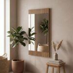Καθρεφτης Τοιχου Fylliana Alicante Natural Canella Strada Χρωμα 47x1,8x80εκ - Image 2