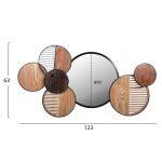 Καθρεπτης Τοιχου Στρογγυλος Davion HM4217 Mdf-Black Metal 123x5x63υεκ. - Image 2