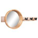 Καθρεπτης Τοιχου Στρογγυλος Scuttle HM4222 Fir Wood&Mdf-Black Metal 80x6,5x30,5υεκ.