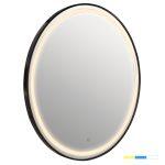 Καθρεπτης Τοιχου Στρογγυλος Rounder HM4503.01 Αλουμινιο Σε Μαυρο-Φωτισμος LED φ80εκ.