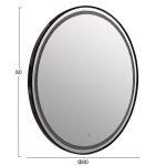 Καθρεπτης Τοιχου Στρογγυλος Rounder HM4503.01 Αλουμινιο Σε Μαυρο-Φωτισμος LED φ80εκ. - Image 2