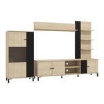 Κεντρο Ψυχαγωγιας-Συνθεση Camargue Oak-Black Oak 263x40x167εκ