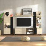 Κεντρο Ψυχαγωγιας-Συνθεση Camargue Oak-Black Oak 263x40x167εκ - Image 2