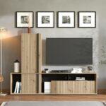 Κεντρο Ψυχαγωγιας-Συνθεση Chania Artisan Oak-Artisan Oak Με Μαυρες Γραμμες-Μαυρο 196x33x140εκ Xtrt - Image 2