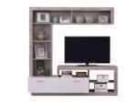 Κεντρο Ψυχαγωγιας-Συνθεση Glen Grey Oak/Λευκο 170x41x170εκ - Image 3