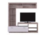 Κεντρο Ψυχαγωγιας-Συνθεση Glen Grey Oak/Λευκο 170x41x170εκ - Image 4