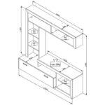 Κεντρο Ψυχαγωγιας-Συνθεση Glen Grey Oak/Λευκο 170x41x170εκ - Image 5