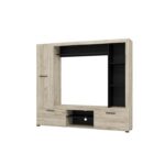 Κεντρο Ψυχαγωγιας-Συνθεση Lorca Grey Oak / Μαυρο 195x35x171εκ - Image 4