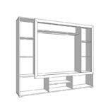 Κεντρο Ψυχαγωγιας-Συνθεση Lorca Grey Oak / Μαυρο 195x35x171εκ - Image 5