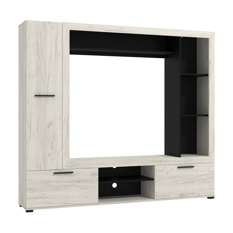 kentro-psychagogias-synthesi-lorca-leyko-oak-mayro-195x35x171ek1777032303 Κεντρο Ψυχαγωγιας-Συνθεση Lorca Λευκο Oak / Μαυρο 195x35x171εκ - Image 1