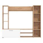 Κεντρο Ψυχαγωγιας-Συνθεση Mataro Artisan Oak-Λευκο 185x35x155εκ - Image 3