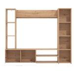 Κεντρο Ψυχαγωγιας-Συνθεση Mataro Artisan Oak-Λευκο 185x35x155εκ - Image 4