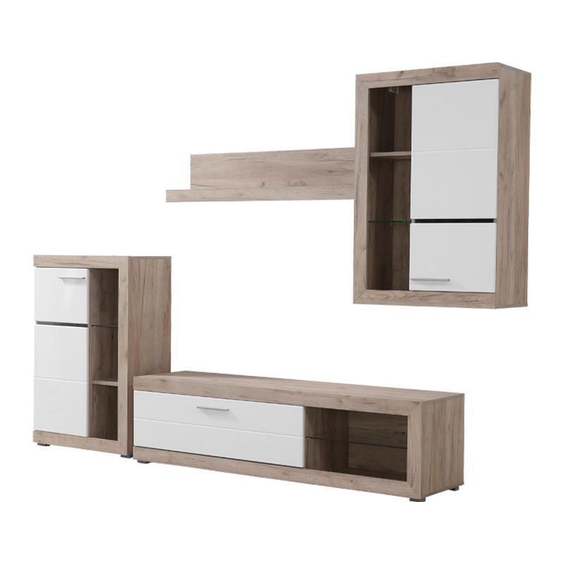 kentro-psychagogias-synthesi-rosso-grey-oak-leyki-laka-26654151861689165302 Κεντρο Ψυχαγωγιας-Συνθεση Rosso Grey Oak-Λευκη Λακα 266x41x186εκ - Image 1