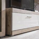 Κεντρο Ψυχαγωγιας-Συνθεση Rosso Grey Oak-Λευκη Λακα 266x41x186εκ - Image 6