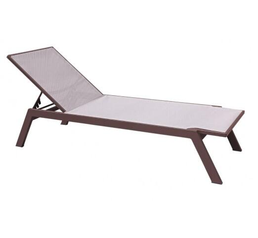 kerr-xaplostra-895-27577 Kerr Brown Ξαπλώστρα Αλουμινίου Textilene Beige - Image 1
