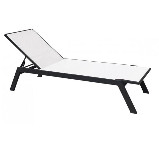 kerr-xaplostra-895-27591 Kerr Black Ξαπλώστρα Αλουμινίου Textilene White - Image 1