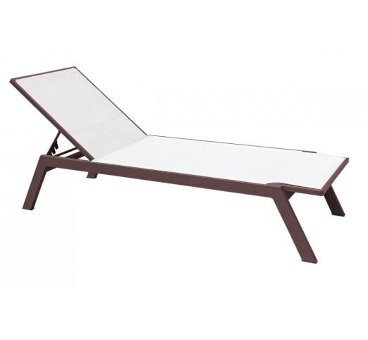 kerr-xaplostra-895-27595 Kerr Brown Ξαπλώστρα Αλουμινίου Textilene White - Image 1