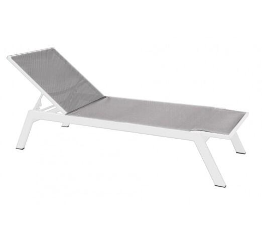 kerr-xaplostra-895-90616 Kerr White Ξαπλώστρα Αλουμινίου Textilene Grey/White - Image 1