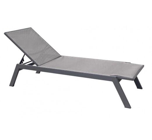 kerr-xaplostra-895-90617 Kerr Anthracite Ξαπλώστρα Αλουμινίου Textilene Grey/White - Image 1