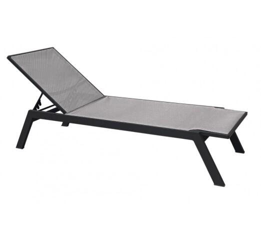 kerr-xaplostra-895-90620 Kerr Black Ξαπλώστρα Αλουμινίου Textilene Grey/White - Image 1