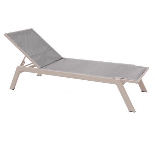 kerr-xaplostra-895-90621 Kerr Sand Ξαπλώστρα Αλουμινίου Textilene Grey/White - Image 1