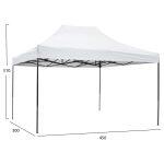 Κιοσκι/Gazebo Matthew HM6311 Πτυσσομενο-Σκελετος Μεταλ.μαυρος-Λευκο Υφασμα 3x4,5x3,10yμ - Image 2