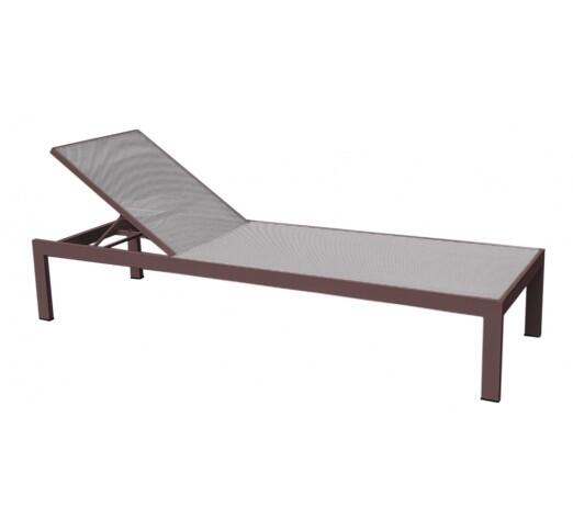 kiro-xaplostra-896-100490 Kiro Brown Ξαπλώστρα Αλουμινίου Textilene Grey/White - Image 1