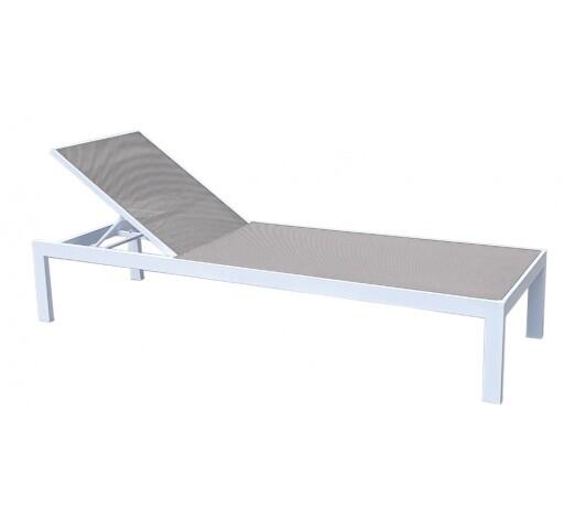 kiro-xaplostra-896-100491 Kiro White Ξαπλώστρα Αλουμινίου Textilene Grey/White - Image 1