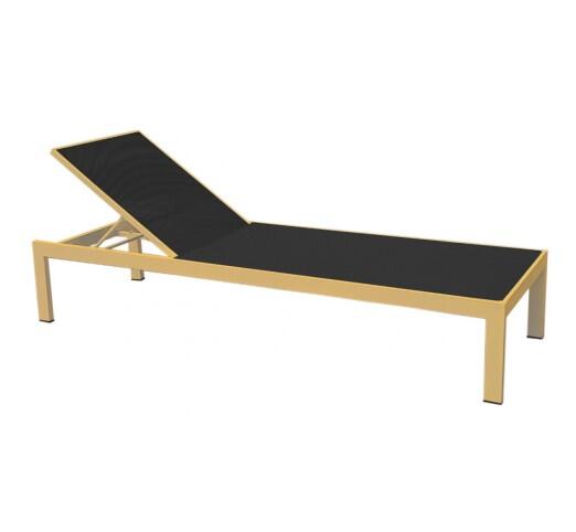 kiro-xaplostra-896-27627 Kiro Gold Ξαπλώστρα Αλουμινίου Textilene Black - Image 1