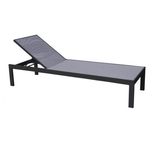 kiro-xaplostra-896-27641 Kiro Black Ξαπλώστρα Αλουμινίου Textilene Grey - Image 1