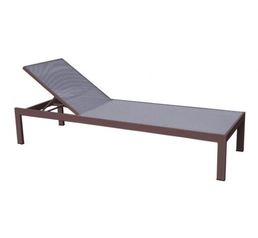 kiro-xaplostra-896-27643 Kiro Brown Ξαπλώστρα Αλουμινίου Textilene Grey - Image 1