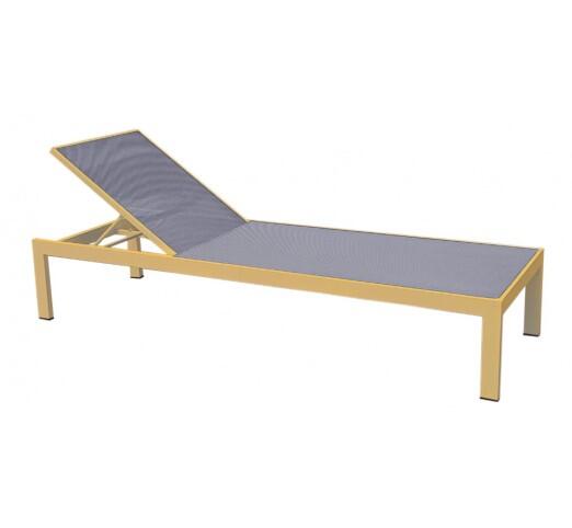 kiro-xaplostra-896-27645 Kiro Gold Ξαπλώστρα Αλουμινίου Textilene Grey - Image 1