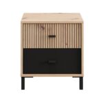Κομοδινο Avignon νο2f Artisan Oak-Μαυρο Χρωμα 48x40x52εκ - Image 3