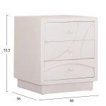 Κομοδινο Σειρα Santorini HM18047 MDF Σε Υπολευκο χρωμα-3 Συρταρia 48x38x55,5υεκ. - Image 2
